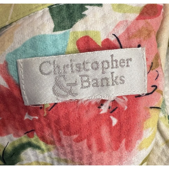Christopher and Banks Floral 3/4 Sleeve Button up Jacket Women's Sz M - Picture 4 of 4